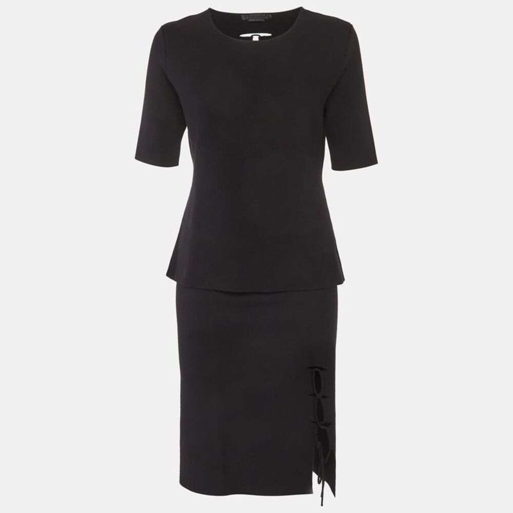 Alexander Wang Black Stretch Knit Lace-Up Set M/l